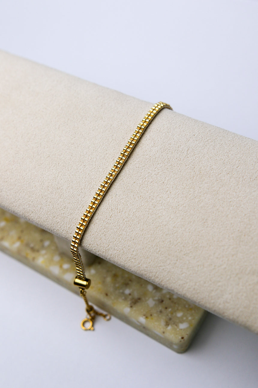 Gold Beaded Loom Bracelet