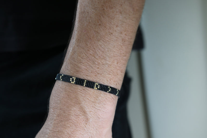 Black Eclipse Beaded Loom Bracelet