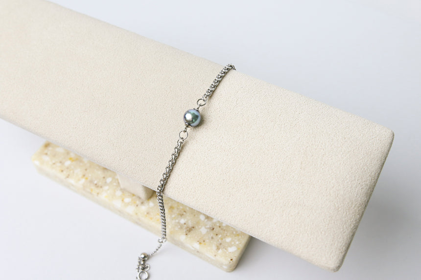 Tahitian Pearl Silver-Tone Bracelet