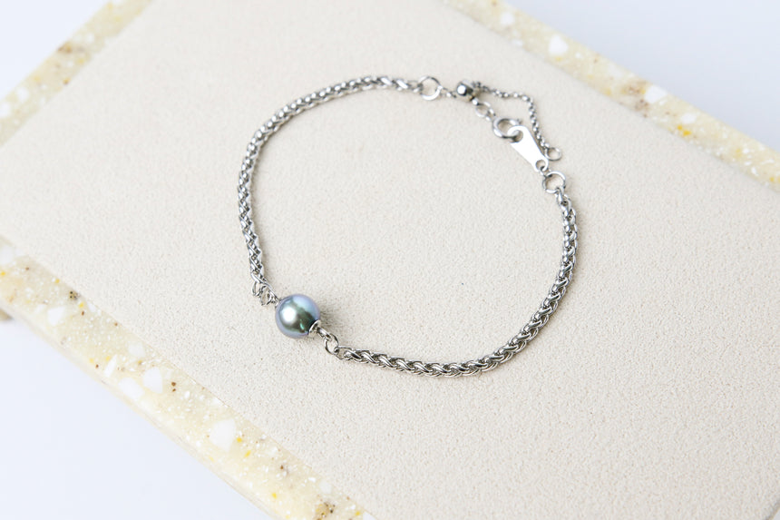 Tahitian Pearl Silver-Tone Bracelet