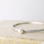 White Baroque Pearl Silver Bangle with Diamond Stimulants