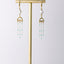 White Baroque Pearl with Turquoise Gold Waterfall Earrings