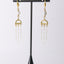 White Baroque Pearl with White & Gold Waterfall Earrings