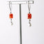 White Baroque Pearl with Orange Accent & Diamond Stimulant Earrings