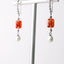 White Baroque Pearl with Orange Accent & Diamond Stimulant Earrings