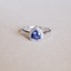 Tanzanite Heart Ring • Directly Sourced Natural Tanzanite • Rhodium-Plated 925 Silver