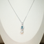 Blue Tourmaline Pearl Drop Pendant Necklace •  Directly Sourced • Natural Cambodian Tourmaline • Sterling Silver