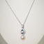 Blue Tourmaline Pearl Drop Pendant Necklace •  Directly Sourced • Natural Cambodian Tourmaline • Sterling Silver