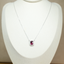Rhodolite Garnet Cushion Pendant Necklace • Certified Natural Sri Lankan Rhodolite • Rhodium-Plated 925 Silver