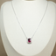 Rhodolite Garnet Cushion Pendant Necklace • Certified Natural Sri Lankan Rhodolite • Rhodium-Plated 925 Silver