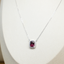 Rhodolite Garnet Cushion Pendant Necklace • Certified Natural Sri Lankan Rhodolite • Rhodium-Plated 925 Silver