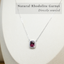 Rhodolite Garnet Cushion Pendant Necklace • Certified Natural Sri Lankan Rhodolite • Rhodium-Plated 925 Silver