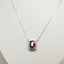 Rhodolite Garnet Cushion Pendant Necklace • Certified Natural Sri Lankan Rhodolite • Rhodium-Plated 925 Silver