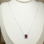Rhodolite Garnet Cushion Pendant Necklace • Certified Natural Sri Lankan Rhodolite • Rhodium-Plated 925 Silver