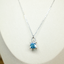 Blue Zircon Pendant Necklace • Natural Cambodian Zircon • Directly Sourced Natural Cambodian Zircon • Sterling Silver