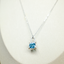 Blue Zircon Pendant Necklace • Natural Cambodian Zircon • Directly Sourced Natural Cambodian Zircon • Sterling Silver