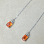 Orange Fire Opal Earrings Chain • Natural Unheated Mexican Opal • Directly Sourced • Sterling Silver