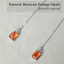 Orange Fire Opal Earrings Chain • Natural Unheated Mexican Opal • Directly Sourced • Sterling Silver