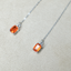 Orange Fire Opal Earrings Chain • Natural Unheated Mexican Opal • Directly Sourced • Sterling Silver