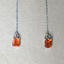 Orange Fire Opal Earrings Chain • Natural Unheated Mexican Opal • Directly Sourced • Sterling Silver
