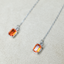 Orange Fire Opal Earrings Chain • Natural Unheated Mexican Opal • Directly Sourced • Sterling Silver