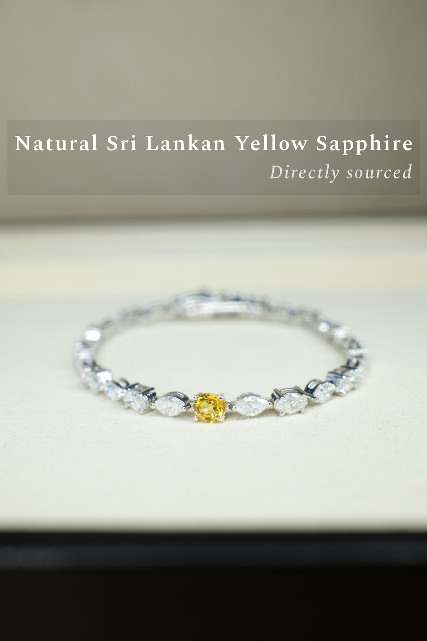 Yellow Sapphire Bracelet • Directly Sourced Natural Ceylon Sapphire • Sterling Silver • One of a Kind