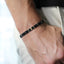 Black & Gold Column Beaded Loom Bracelet