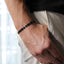 Black & Gold Column Beaded Loom Bracelet