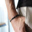 Black & Gold Column Beaded Loom Bracelet