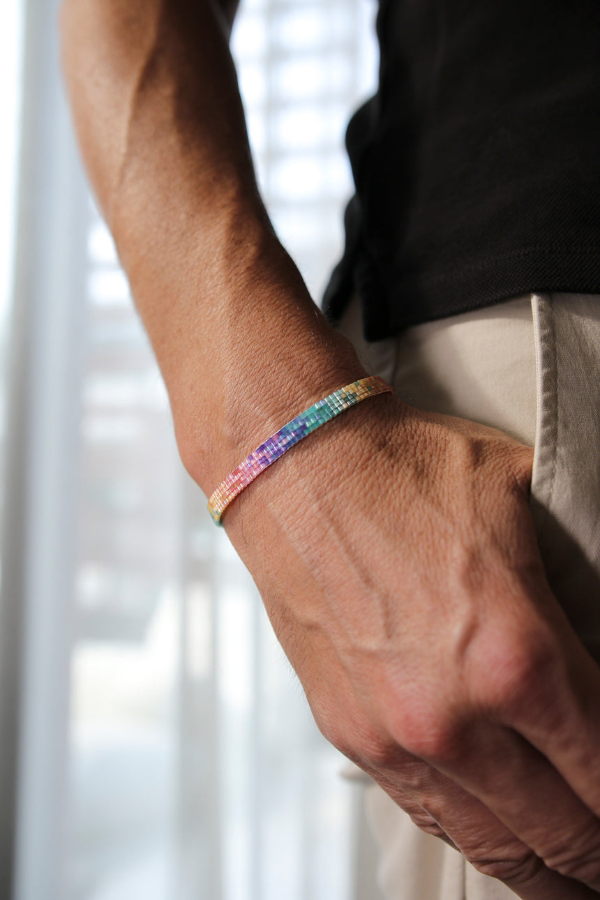 Rainbow Ombre Beaded Loom Bracelet