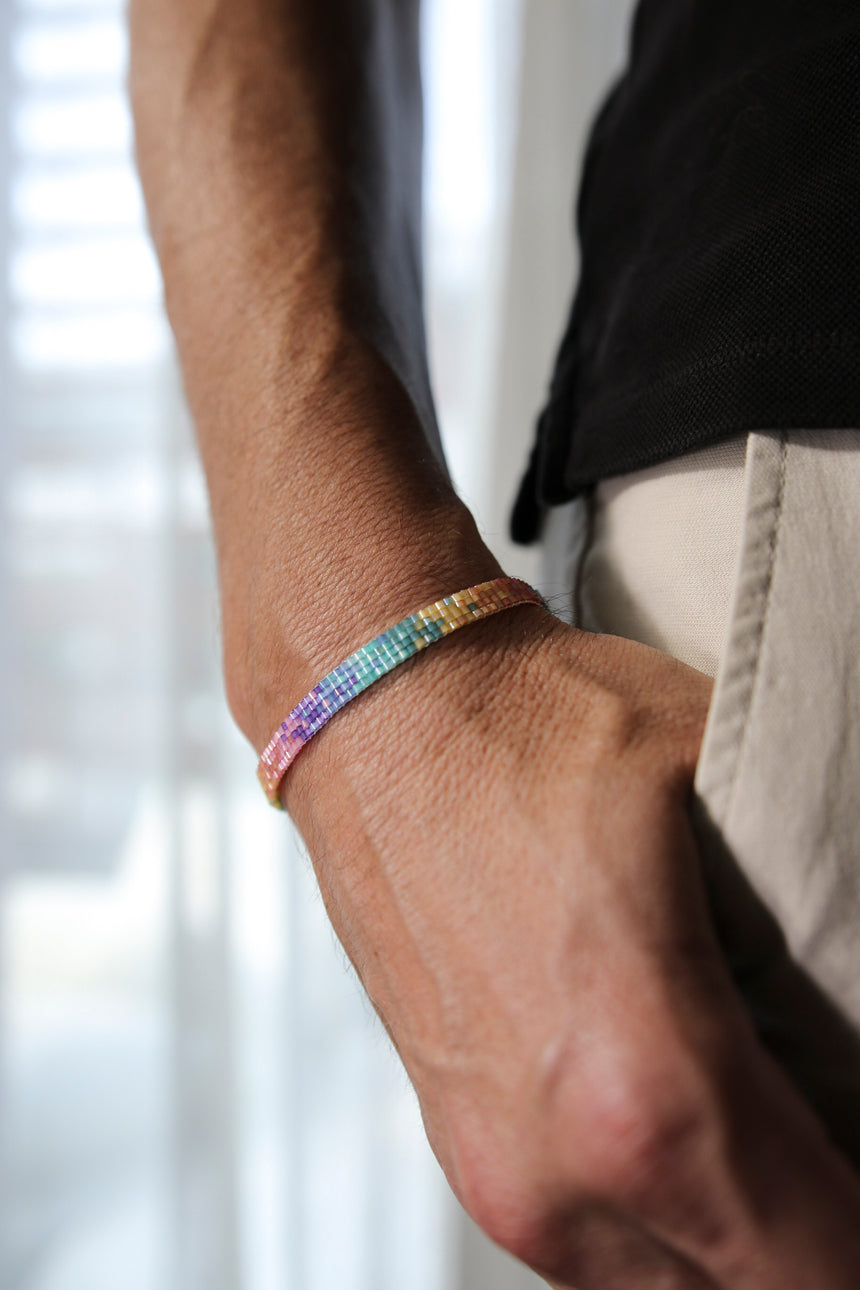 Rainbow Ombre Beaded Loom Bracelet