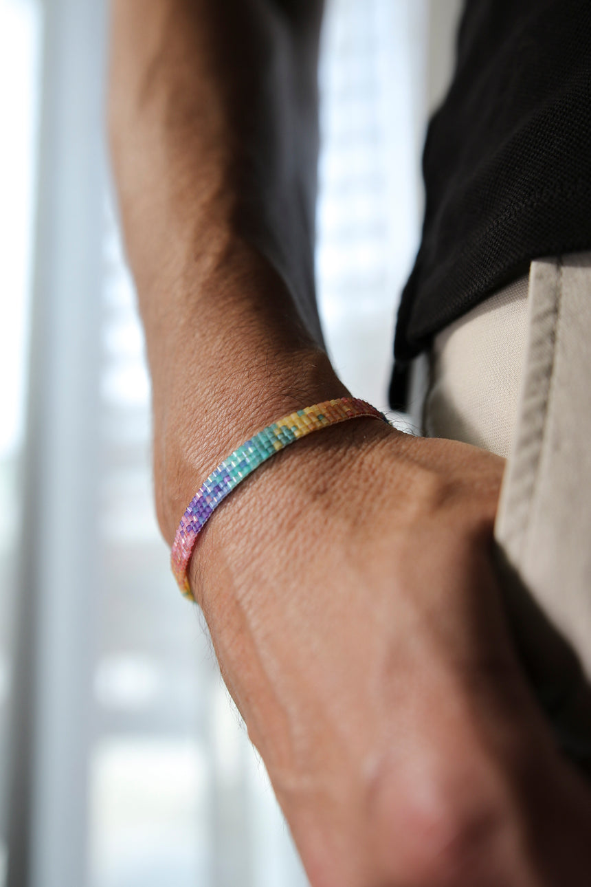 Rainbow Ombre Beaded Loom Bracelet