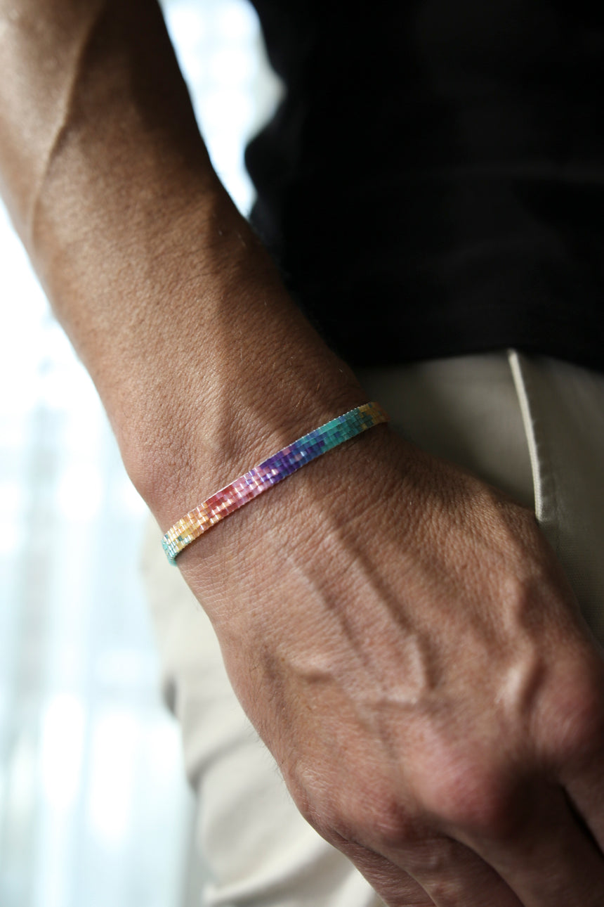 Rainbow Ombre Beaded Loom Bracelet