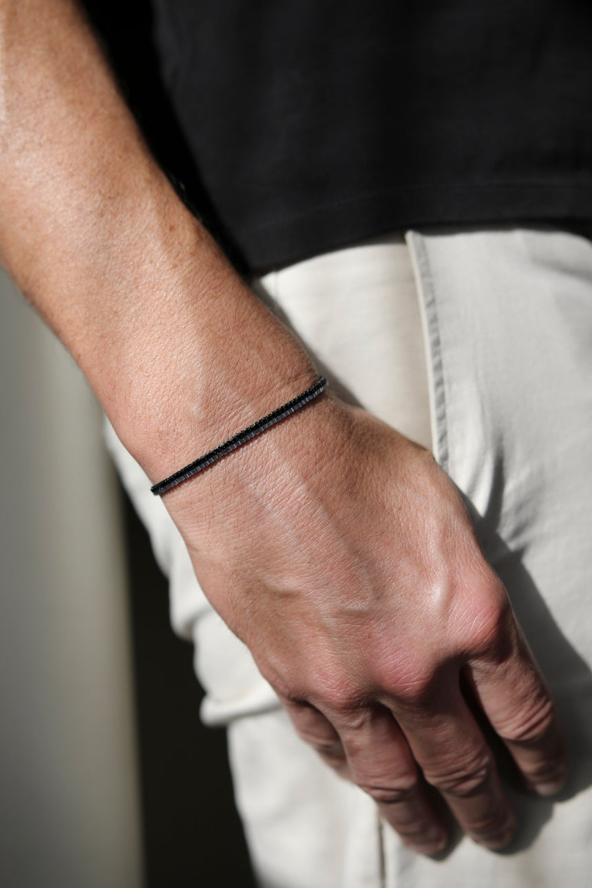 Black & Grey Beaded Loom Bracelet