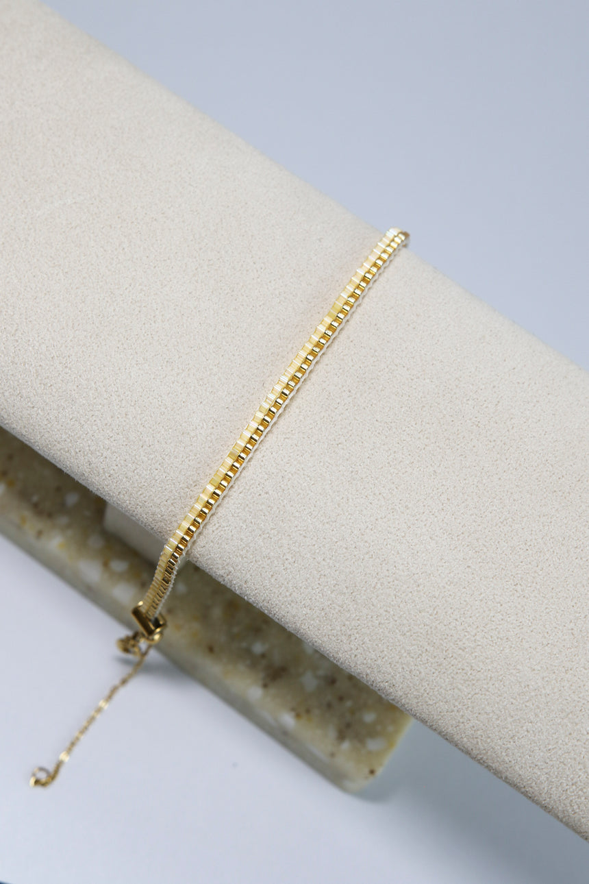 Gold & Yellow Beaded Loom Bracelet