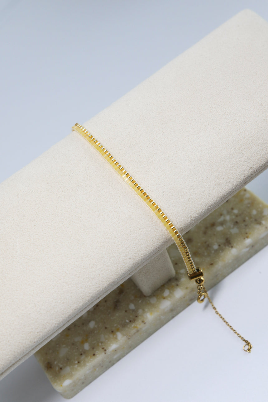 Gold & Yellow Beaded Loom Bracelet