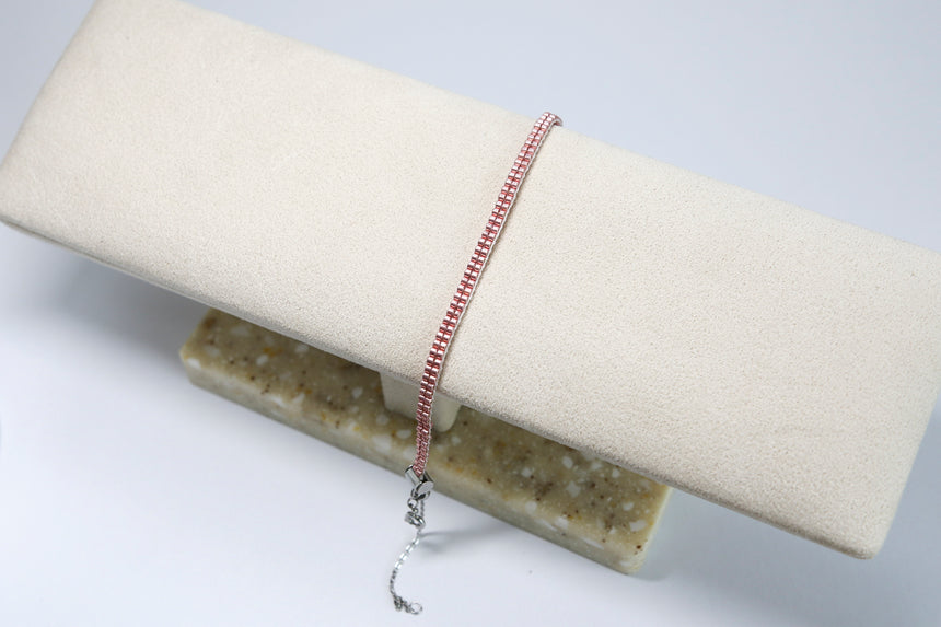 Rose Gold Beaded Loom Bracelet