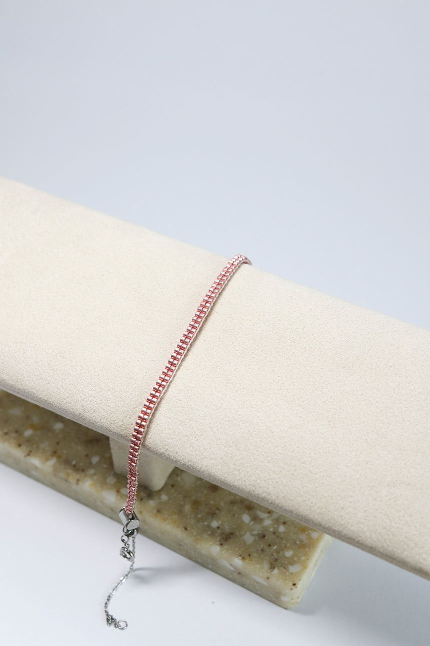 Rose Gold Beaded Loom Bracelet