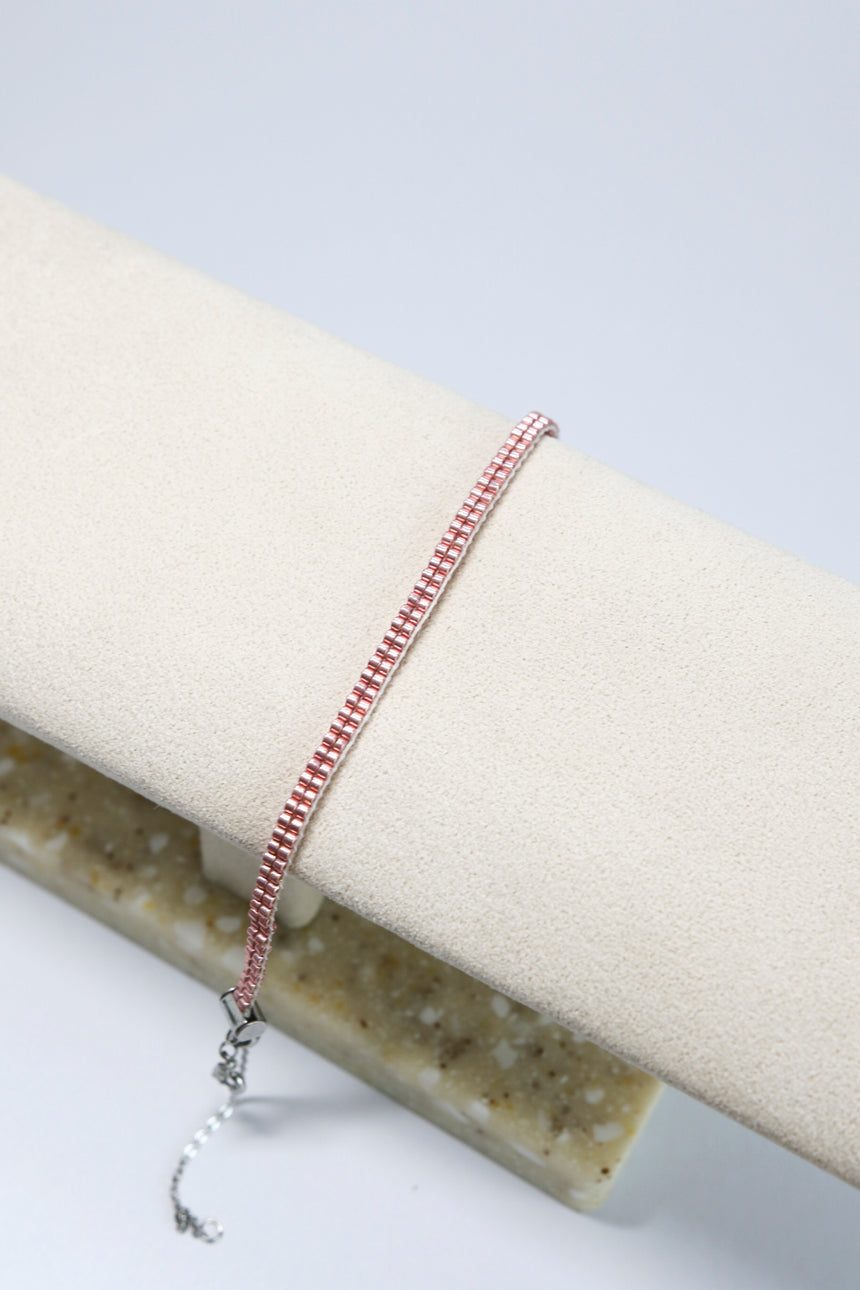 Rose Gold Beaded Loom Bracelet