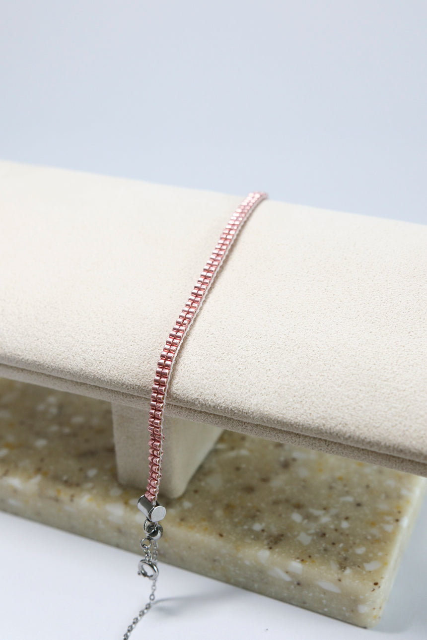 Rose Gold Beaded Loom Bracelet