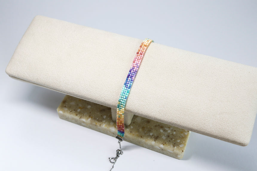 Rainbow Ombre Beaded Loom Bracelet
