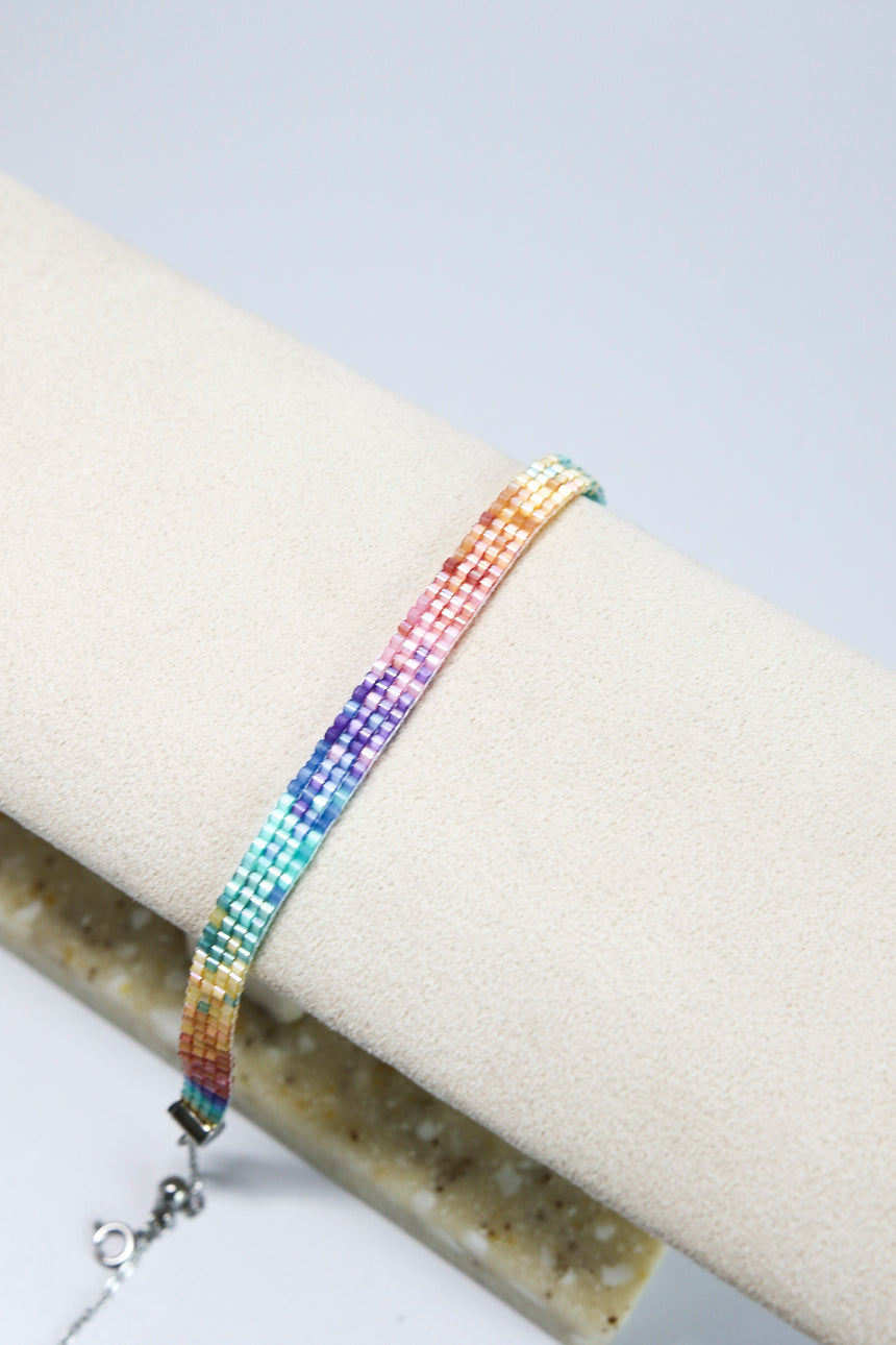 Rainbow Ombre Beaded Loom Bracelet