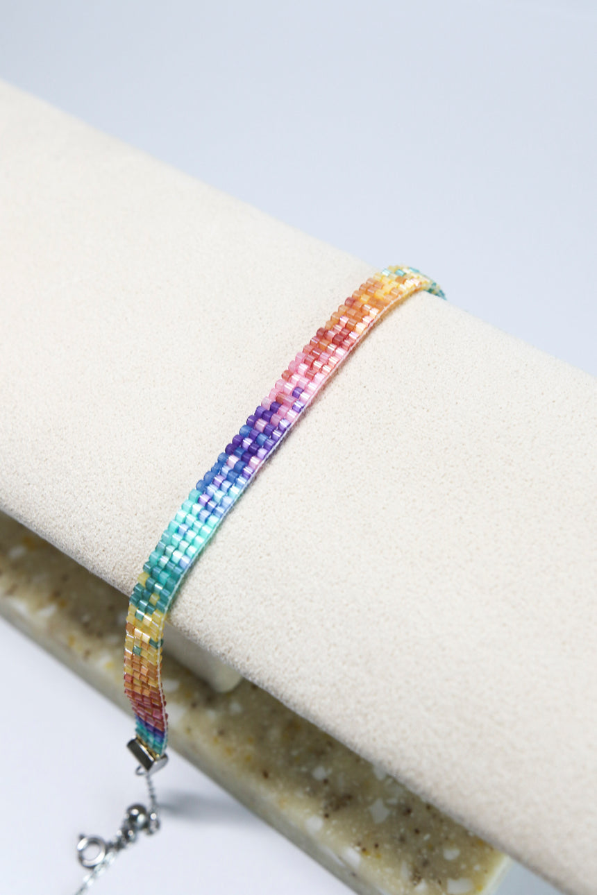 Rainbow Ombre Beaded Loom Bracelet