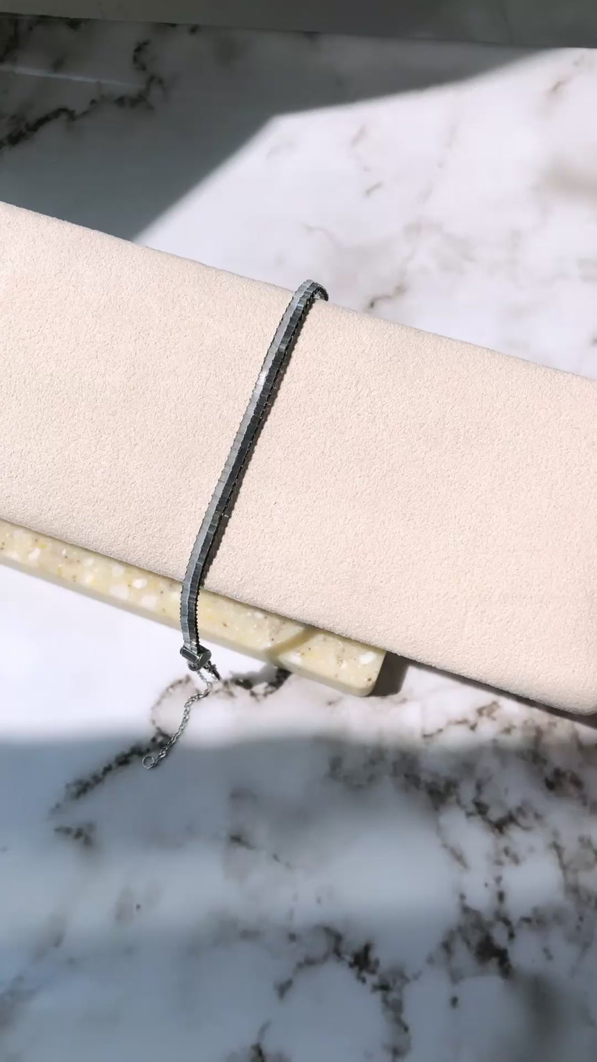 Silver & Gray Beaded Loom Bracelet