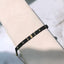 Black & Gold Column Beaded Loom Bracelet