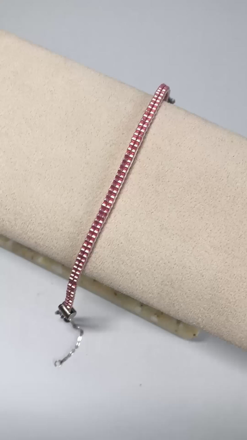 Rose Gold Beaded Loom Bracelet